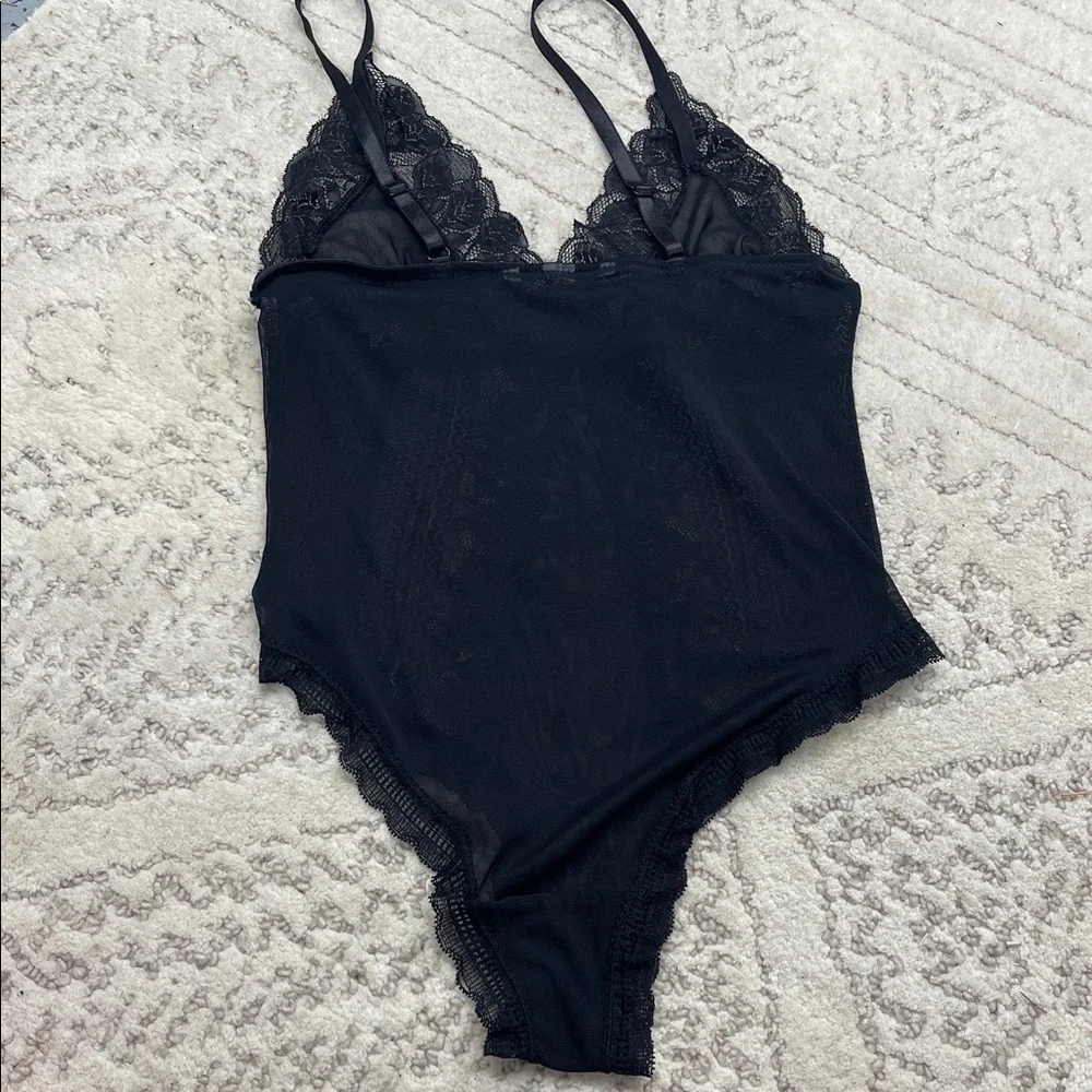 Black Lace Bodysuit Sexy Lingerie Size Small - Picture 4 of 4